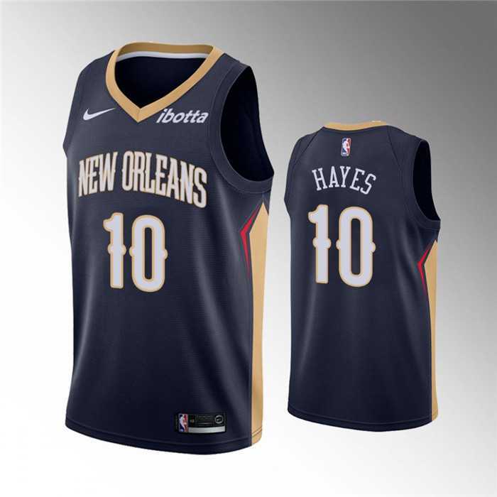 Mens New Orleans Pelicans #10 Jaxson Hayes Navy Icon Edition Stitched Jersey Dzhi->new orleans pelicans->NBA Jersey